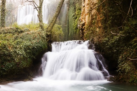 Beautiful waterfalls in the forest.の写真素材
