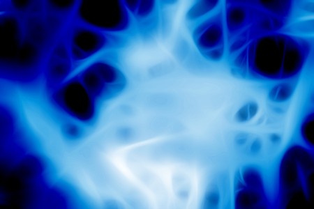 Blue abstract background composed by fractal lines. の写真素材