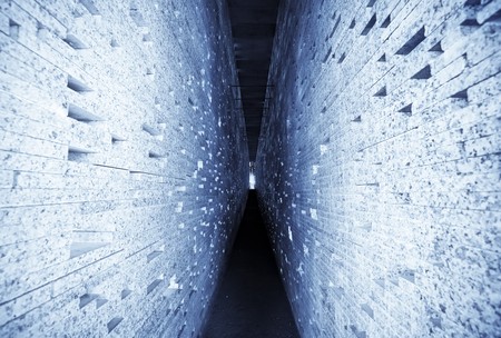 Abstraction made by two brickwalls close each other.の写真素材