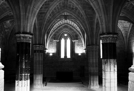 Interior view of the Monasterio de Piedra, in Zaragoza province.のeditorial素材