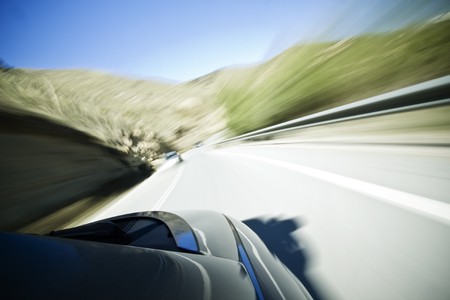 Abstract blurred action from car at high speed