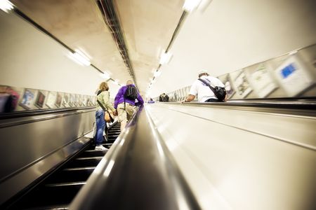 People commuting between subway stationsの写真素材