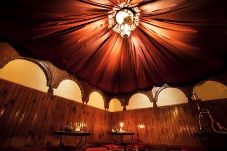 The inside of an elegant arab cafeの写真素材