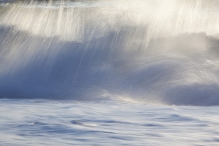 Dying waves at shore, long exposed action.