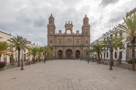 Facade of the Cathedral of Las Palmas de Gran Canariasの写真素材