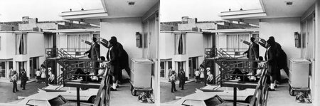 Martin Luther king jr. shooting death in hotel. 3D Paralel stereoscopic Virtual reality VR USA African American activist, lead the civil rights movement. Black and Whiteのeditorial素材