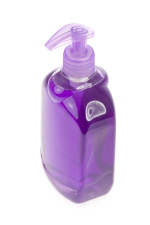 Bottle of liquid soap isolated on whiteの写真素材