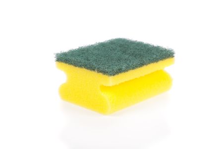 Scouring pad isolated on a white backgroundの写真素材