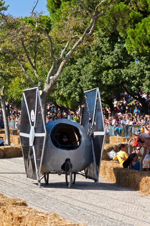 Lisbon, Portugal - September 09, 2011  Lisbon Red Bull Soapboax Race - 2 Grande Premio Red Bull  Star Wars - TIE fighter themeのeditorial素材