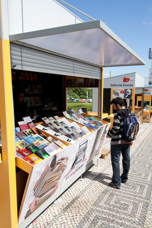 Lisbon, Portugal - May 30, 2013  Lisbon Book Fair â Feira do Livro de Lisboa, held in Eduardo VII Park  The largest book-fair in Portugal -のeditorial素材