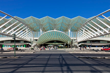 Lisbon, Portugal - August 02, 2013  Gare do Oriente  Orient Station , a public transport hub designed by the famous architect Santiago Calatrava のeditorial素材