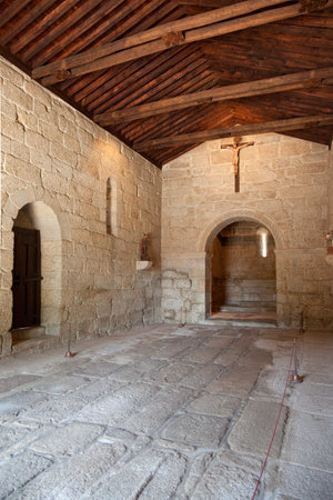 Medieval knights tombs in the ground of the Sao Miguel Chapel, near the Guimaraes Castle  Guimaraes, Portugal  UNESCO World Heritage Site のeditorial素材