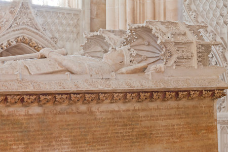 Batalha Monastery  Gothic Tomb of King Dom Joao I and Queen Dona Filipa de Lencastre in the Capela do Fundador - Founders Chapel  Portugal  UNESCO World Heritage Site のeditorial素材