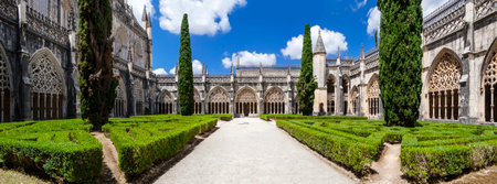 Royal Cloister of the Batalha Monastery  A masterpiece of the Gothic and Manueline art  Portugal  UNESCO World Heritage Site のeditorial素材