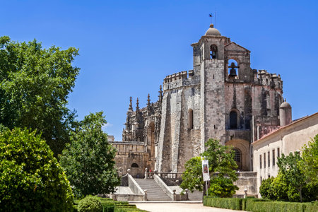 Tomar, Portugal - July 18, 2013  Templar Convent of Christ in Tomar, Portugal  One of the most important Templar headquarters in the world  UNESCO World Heritageのeditorial素材