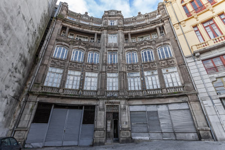 Porto, Portugal. January 5, 2015: The old headquarters of the world famous soccer team of Futebol Clube do Porto, in General Humberto Delgado Square, near the Aliados Avenue.のeditorial素材