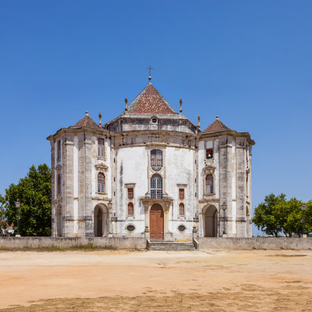 Obidos, Portugal - August, 2015: Church of the Senhor do Jesus da Pedra Sanctuary. 18th century Baroque architecture.のeditorial素材