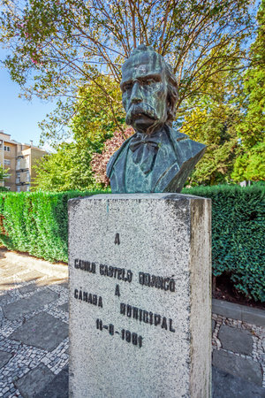 Vila Nova de Famalicao, Portugal - September 06, 2015: Camilo Castelo Branco, one of the most important Portuguese writers of the 19th century (Romantic). Vila Nova de Famalicao.のeditorial素材