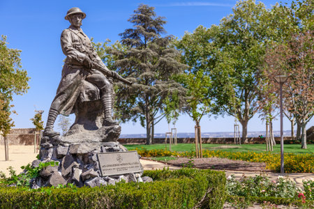 Santarem, Portugal. September 11, 2015:  Memorial to the victims of the First World War (the Great War) in Portas do Sol Garden.のeditorial素材