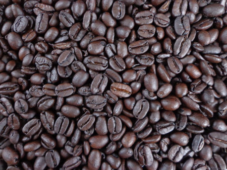 Coffee beans with intense roastの写真素材