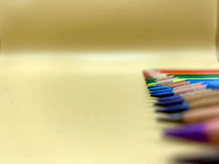 Close-up of Color Pencils, empty space to place textの写真素材