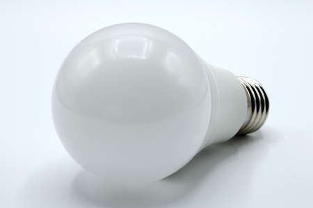 Insulated led bulb on a white backgroundの写真素材