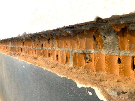Solid brick wall brush for pipes