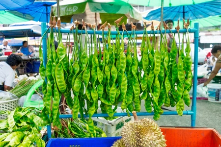 Fresh beans at a local market in Thailandの写真素材