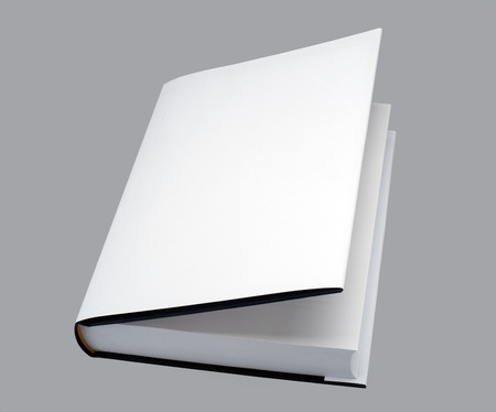 White, plain open book with hard coverの写真素材