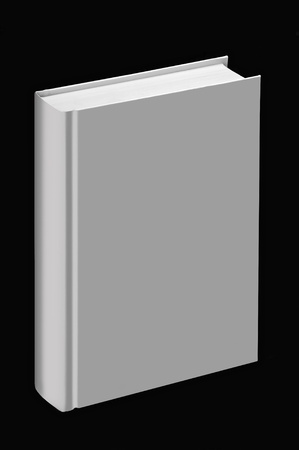 White book standing with black backgroundの写真素材
