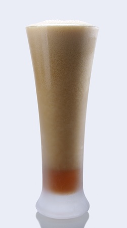 Dark beer in frozen glass