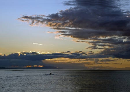 Cloudy above the seaの写真素材