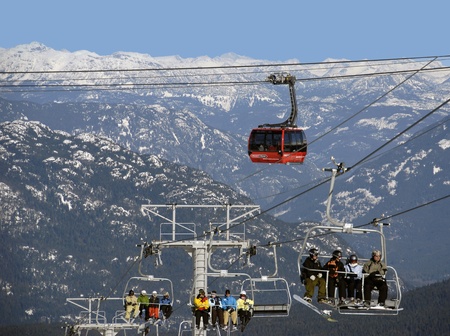 Coast Mountains at Whistler with Peak 2 Peak Gondola のeditorial素材