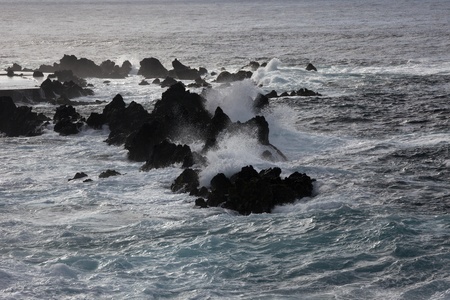 Sea scenery with a rock