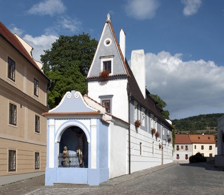 Historic houses in Cesky Krumlovのeditorial素材