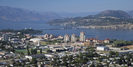 Kelowna with new bridgeの写真素材