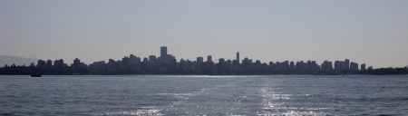 Vancouver - silhouette with English Bayの写真素材