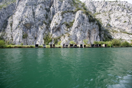 Mountains and river in Croatiaの写真素材