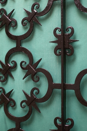 Black decorated door barsの写真素材
