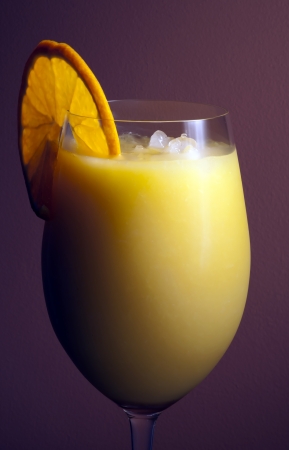 Orange juice in the glassの写真素材