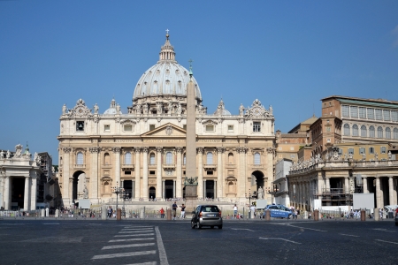 Rome, Italy - July 11, 2012  	View of Saint Peter s Basilica at Saint Peter s Square in Vatican のeditorial素材