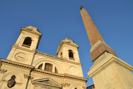Church Trinita dei Monti in Rome, Italyの写真素材