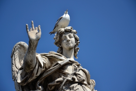 Angel with the Nail from Ponte Sant Angelo in Rome, Italyの写真素材