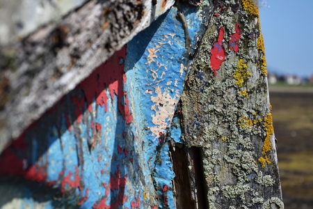 Wrecked boat in Fort William, Scotland, United Kingdomの写真素材