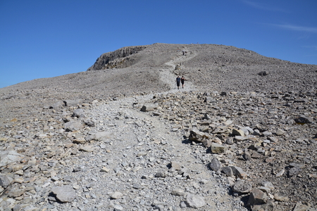 Path to the Ben Nevis summit - the highest mountain in the United Kingdom の写真素材