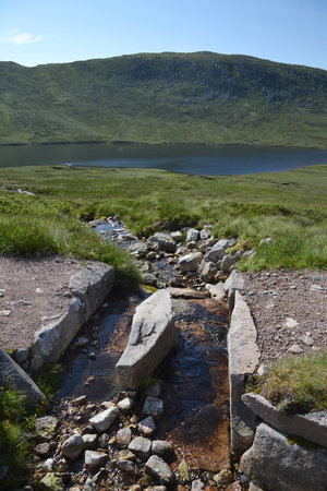 Path to the Ben Nevis summit - the highest mountain in the United Kingdom の写真素材