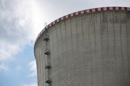 Cooling towers at nuclear power plantのeditorial素材