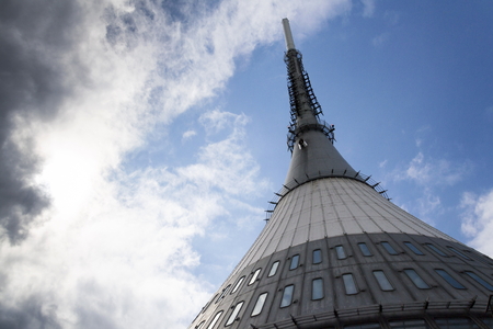 Telecommunication transmitters tower on Jested, Liberec, Czech Republicのeditorial素材