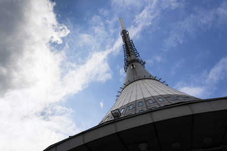 Telecommunication transmitters tower on Jested, Liberec, Czech Republicのeditorial素材