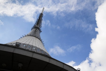 Telecommunication transmitters tower on Jested, Liberec, Czech Republicのeditorial素材